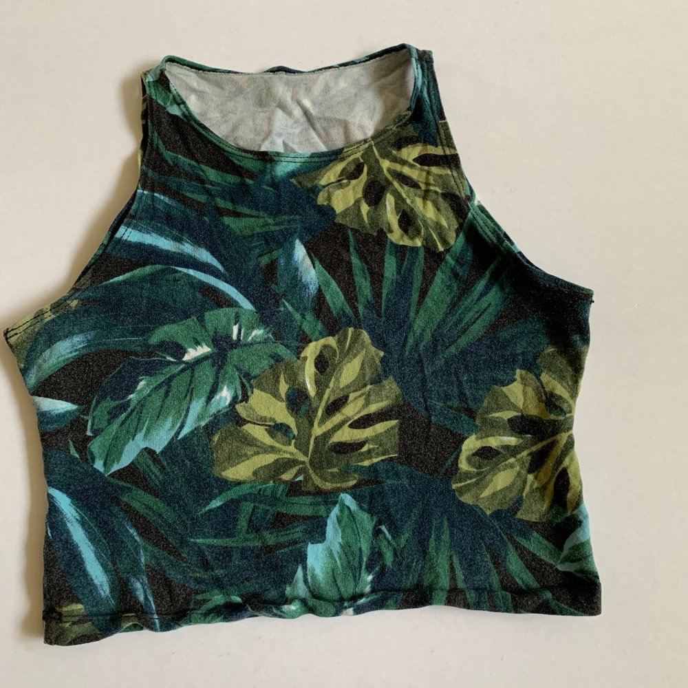 Leaf Print American Apparel Crop Top